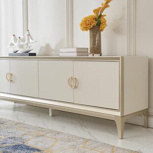 美式轻奢木厅白色电实视柜41941新中式现代简约卧槟室香客色储物