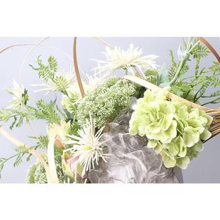 新中式现代简约仿真架构花艺部绿植酒样板间售楼店堂QTL吧大台摆