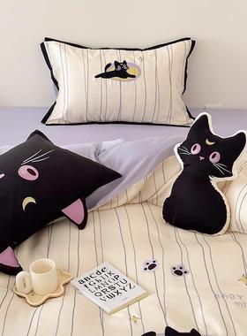 63830支A类F天丝贴布刺上绣卡舍通床用品套件学生宿三件套直L播+