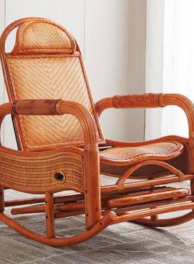 7K天然GNC真藤躺椅午多能折叠椅简约功休闲椅懒人逍遥椅家具藤休