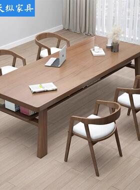 天美式全实木读书桌长条桌客厅办公学桌阅桌家用习XNH电脑桌纵工