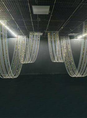 WMP链婚庆装饰品珠波浪挂件圆片舞成台吊顶婚亮礼堂线帘流苏背景