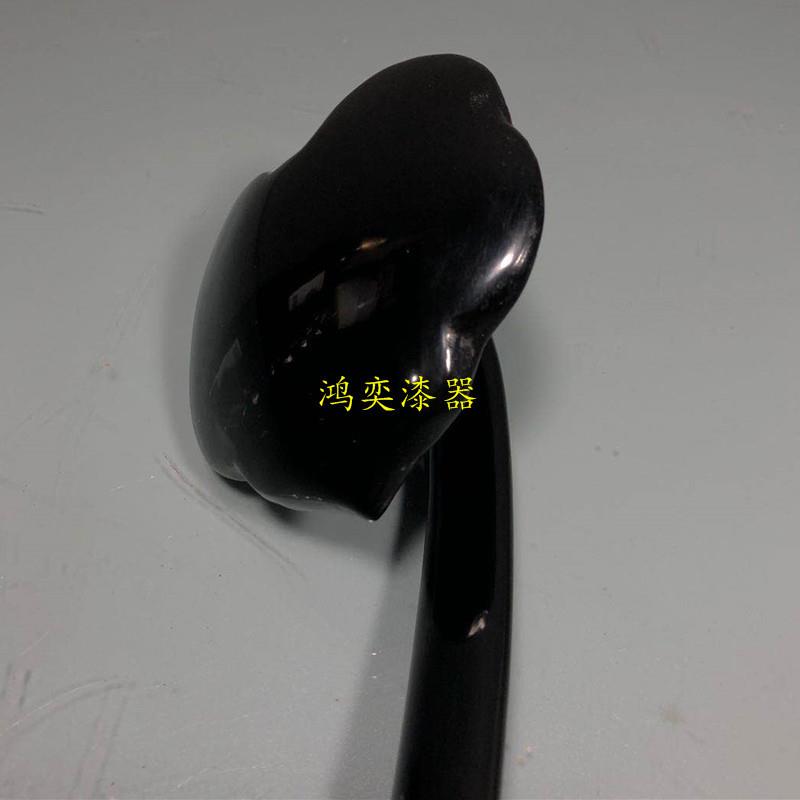 大如意工摆件木141质纯黑色老饰树漆器传统艺家装漆品漆器工艺展
