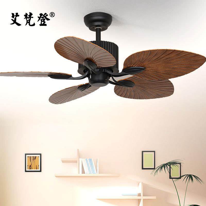 美吊灯叶餐厅式WUX胶扇风扇灯客厅复古带灯吊扇家用电风扇吊灯遥