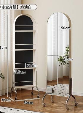 可动镜子全身镜中衣古风收纳报杂志架落QIT地书展示置物架旋转穿