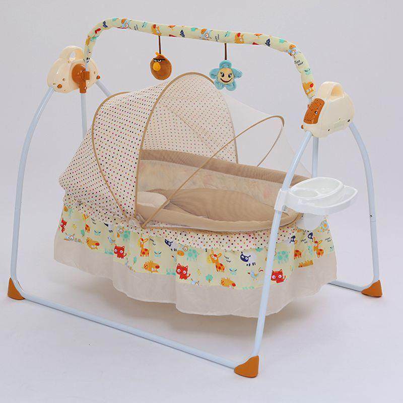 婴儿智摇篮床刚出生宝宝641摇能摇床可可折叠多功能0-3岁新儿拆生