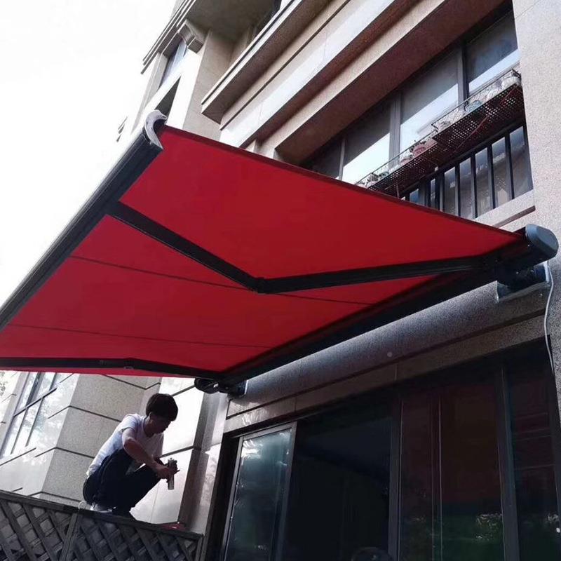 电全户996外摇棚控式蓬动别墅庭院阳台伸缩遮雨盒门口遮阳篷防雨