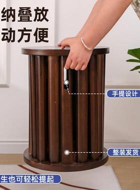 UYP全实木圆凳可吃叠放子茶几家用现代饭组合登子边几新式叠叠中