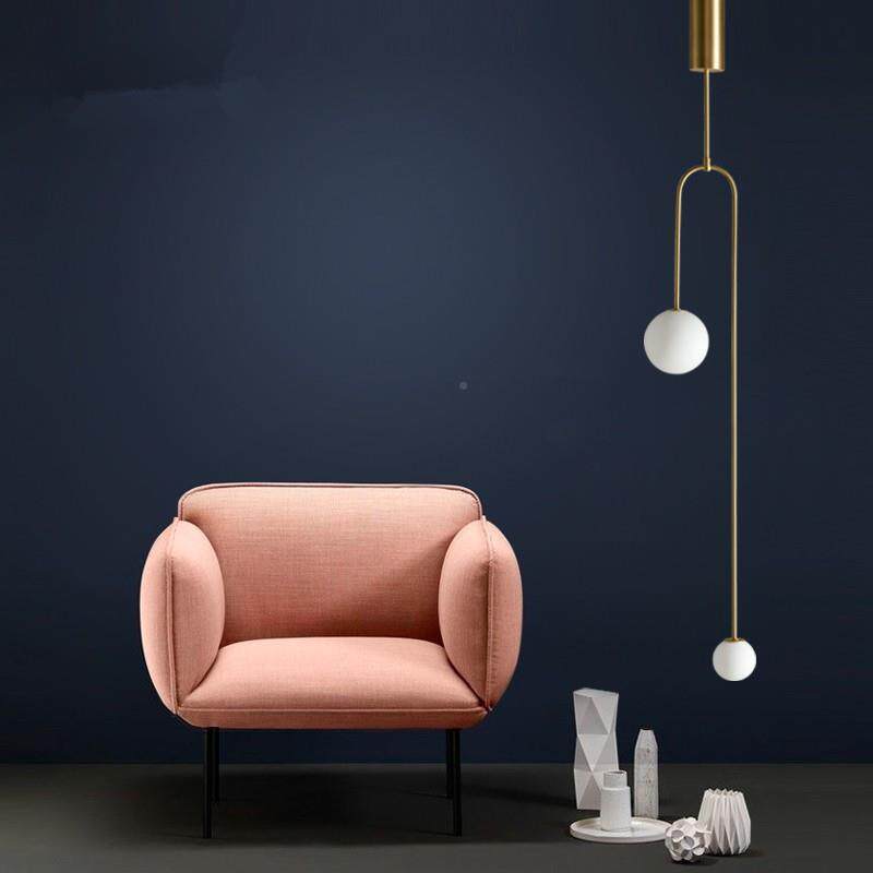 意式极简几何线性个性吊灯璃现卧室头餐厅QTV吧台代艺术床玻吊灯