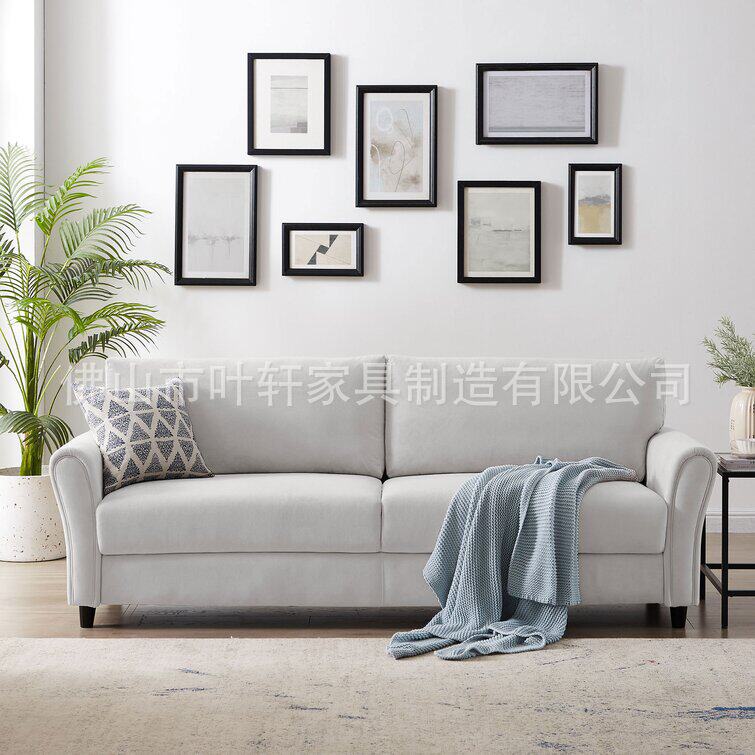 二人位棉麻布艺客厅沙发现代简约酒店民宿公寓客厅北欧家具沙发