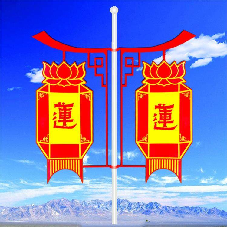 户外国旗灯箱LED双面发光吸塑灯箱市政景观道路工程路灯杆装饰灯