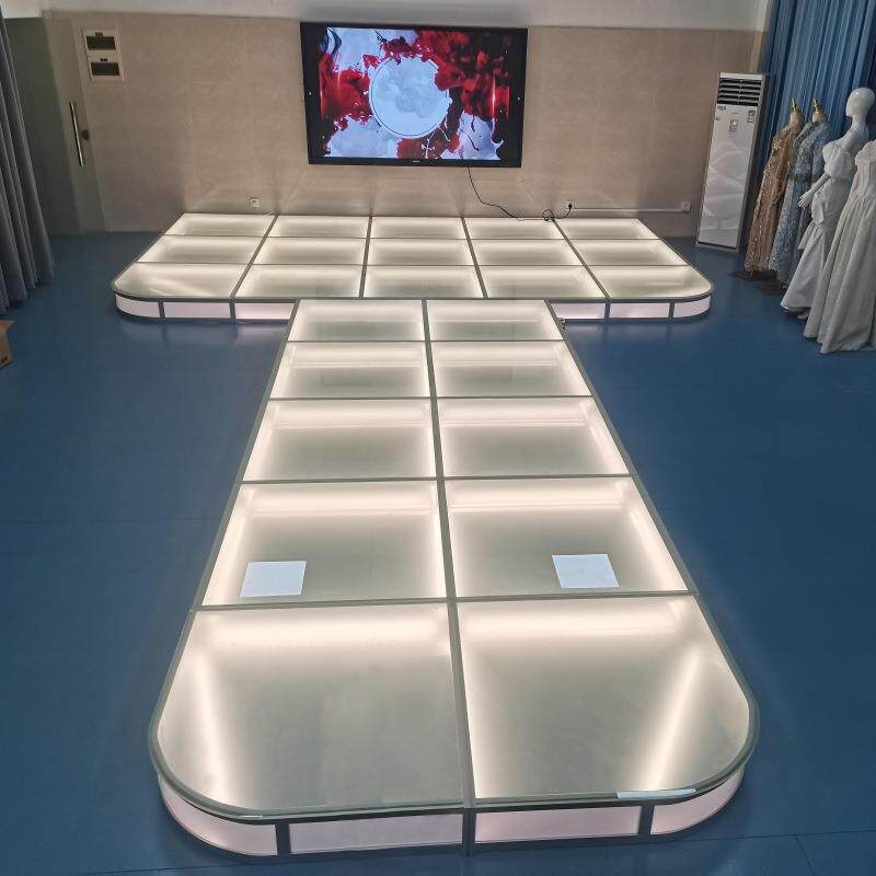 玻璃钢化玻璃T台汽车展台活动铝合金地台展架桁架婚庆T台