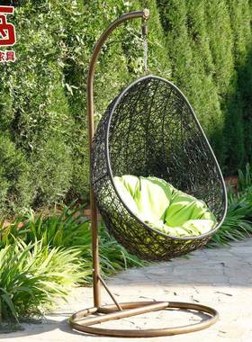供应黑色鸟巢秋千吊椅吊篮藤椅室内吊床含坐垫阳台摇篮椅