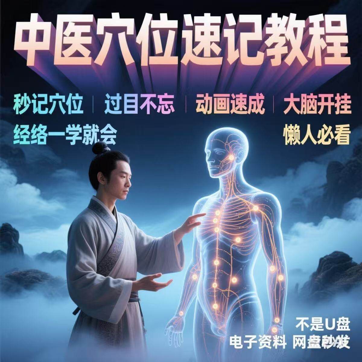 中医经络穴位全脑速记视频教学快速记忆动画形象加深记忆网课资料