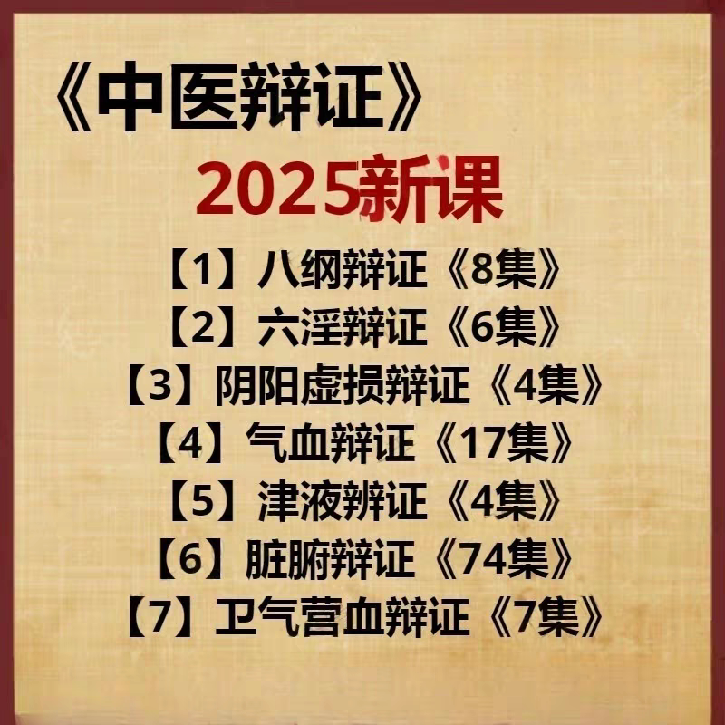 中医辨证视频八纲辨证六经辩证气血辩证脏腑辩证教程