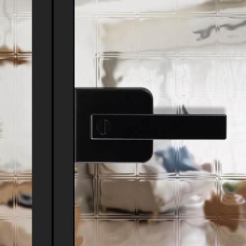 极窄平开门锁极简卫生间浴室玻璃钛镁铝合金门锁家用通用型门把手