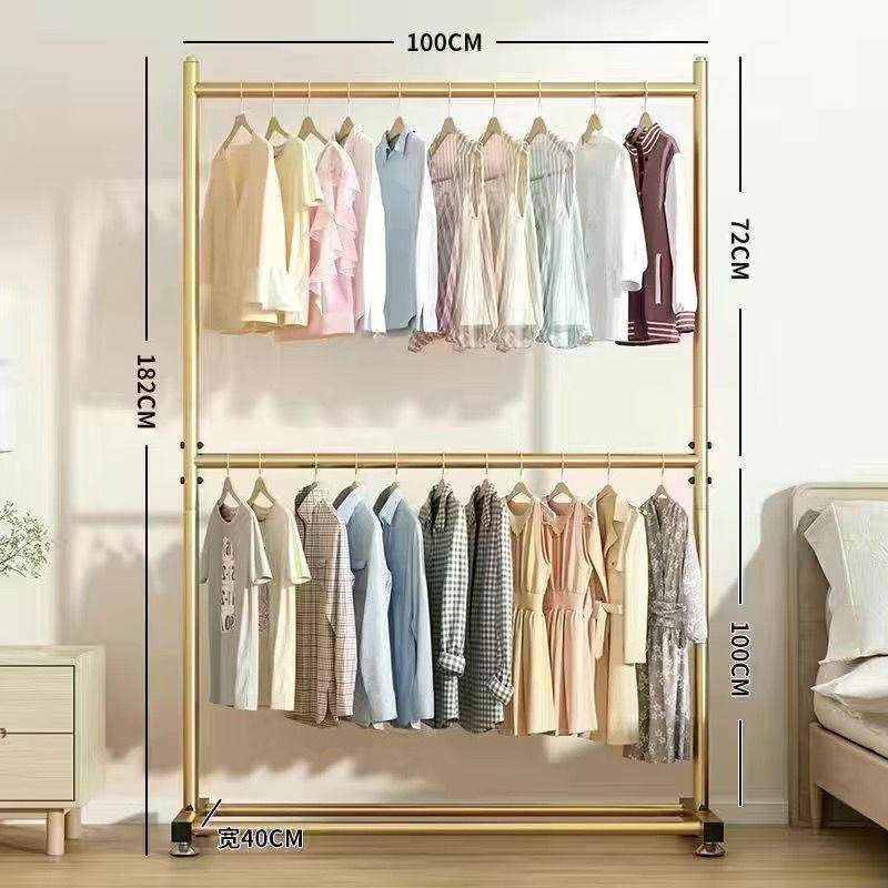 双层晾衣架落地式卧室家用挂衣架立式晒衣架收纳简易衣帽架,机械设备,其他机械设备,淘宝优惠券,粉丝福利购,淘宝优惠卷