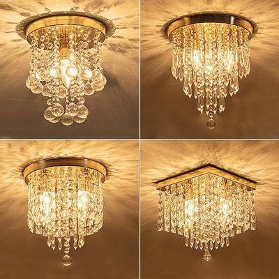 吸顶灯水晶灯网红门厅过道走廊灯玄关阳台卧室灯现代简约轻奢灯具