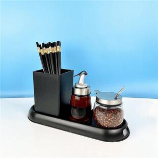 餐饮商用玻璃调料瓶套装面馆餐厅食堂醋瓶辣椒罐筷子筒收纳组合装