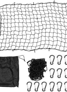 120x180cm超级货物黑网12个金属登山扣用于SUV拖车皮卡车床行李架