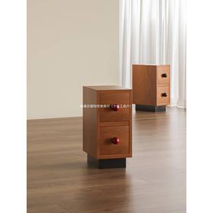 卧室超窄家用网红中古床头柜川田野柜复古感极窄小型床头柜