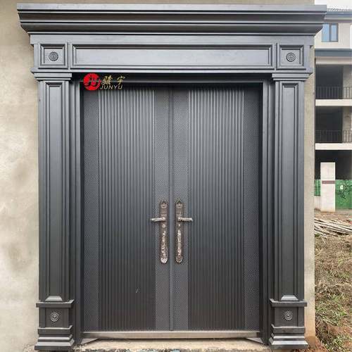 锌合金农村别墅大门乡村庭院入户门非标双开铸铝进户大门