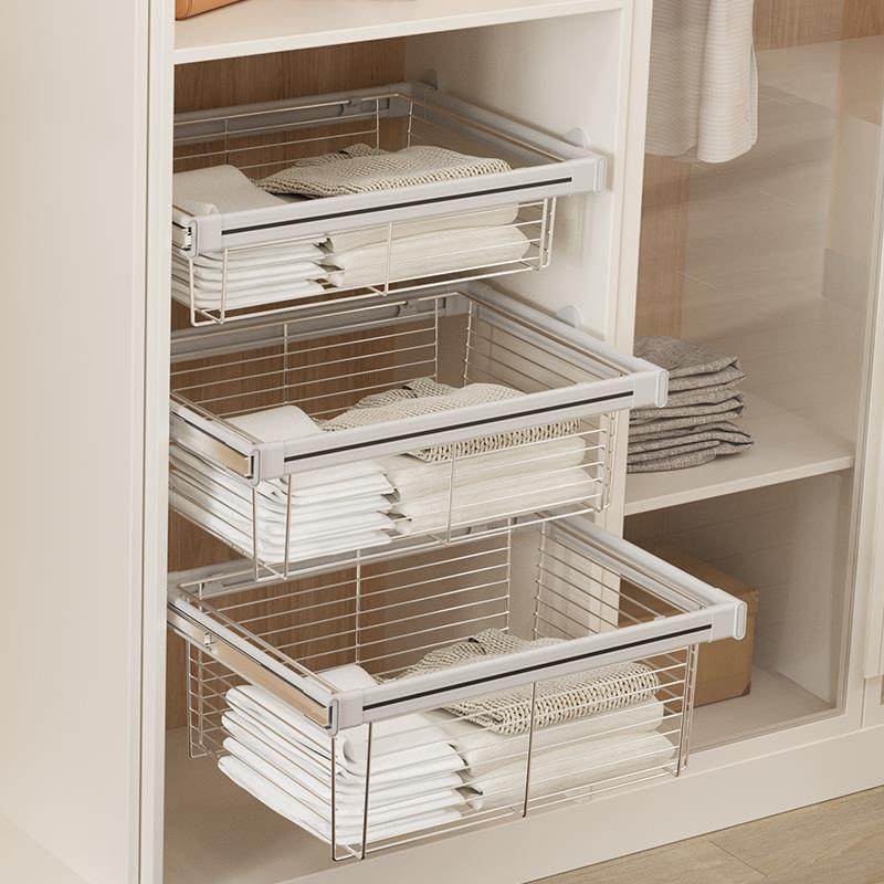 衣柜拉篮抽屉式伸缩裤架家用收纳柜内抽拉架内置拉篮储物篮多功能,农用物资,其他肥料,淘宝优惠券,粉丝福利购,淘宝优惠卷