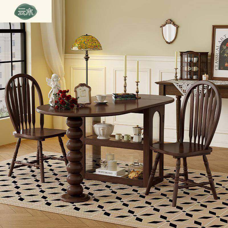可折叠餐桌法式中古风椭圆形饭桌小户型家用美式复古实木餐桌椅,农用物资,其他肥料,淘宝优惠券,粉丝福利购,淘宝优惠卷