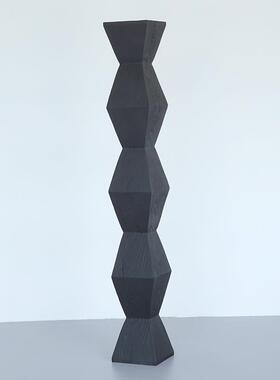 J4C实木树墩碳化黑色原木木墩艺术摆件根雕木墩茶几家用客厅坐凳