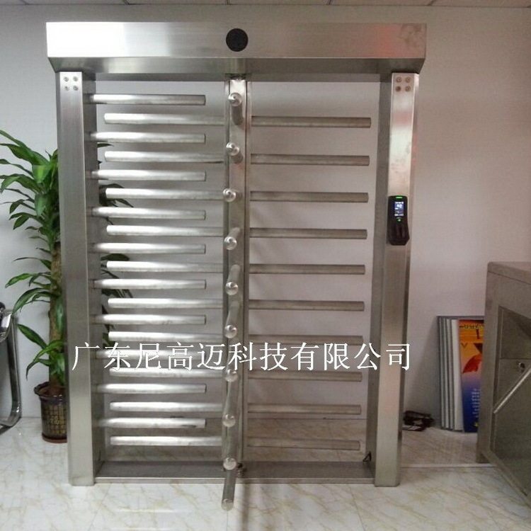 全高栅栏旋转闸门监狱小区加厚管材十字转轴不锈钢智能电动旋转门