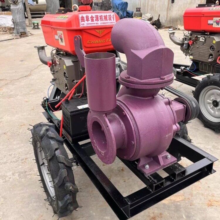 中六寸柴油拖车款移动抽水泵大流量高扬程