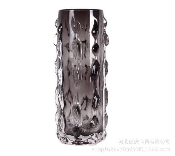 现代简约创意玻璃花器花瓶花插样板房售楼处桌面家居软装饰品