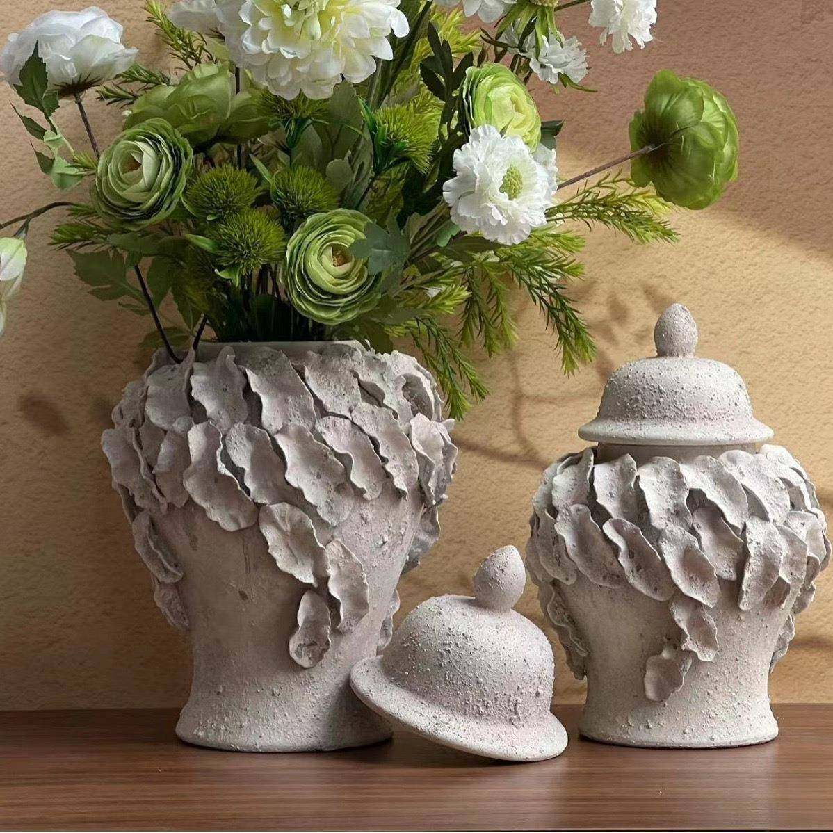 复古田园手工捏花仿旧陶瓷将军瓶欧式插花瓶工艺品摆件装饰储物罐,纺织面料/辅料/配套,纺织机械配件,淘宝优惠券,粉丝福利购,淘宝优惠卷