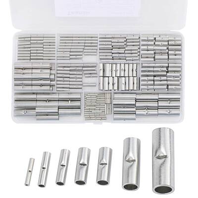 300PCS铜镀锡BN中间裸端子/电线对接连接管,铜鼻子套件