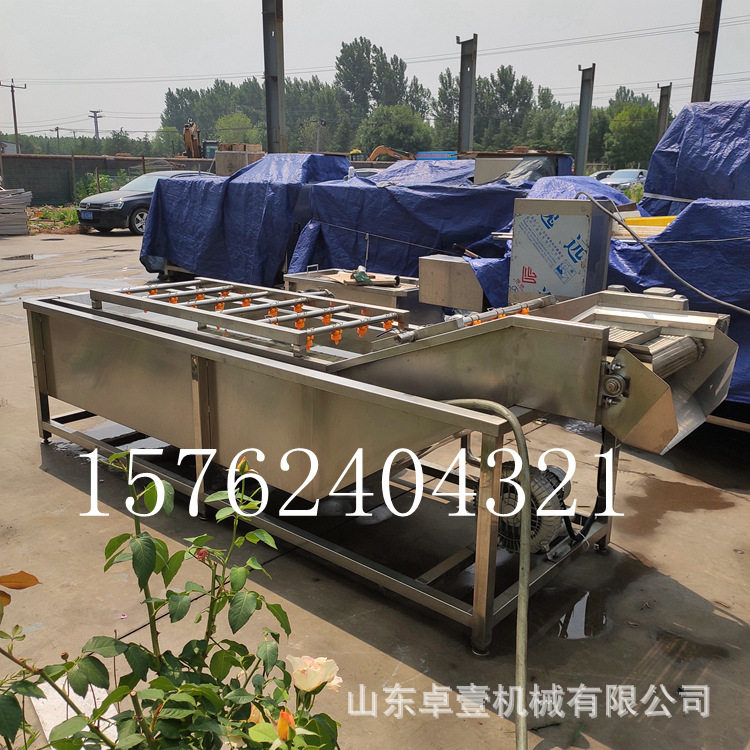 气泡清洗机清洗蔬菜水果大型商用不锈钢外壳高压喷淋鼓泡清洗