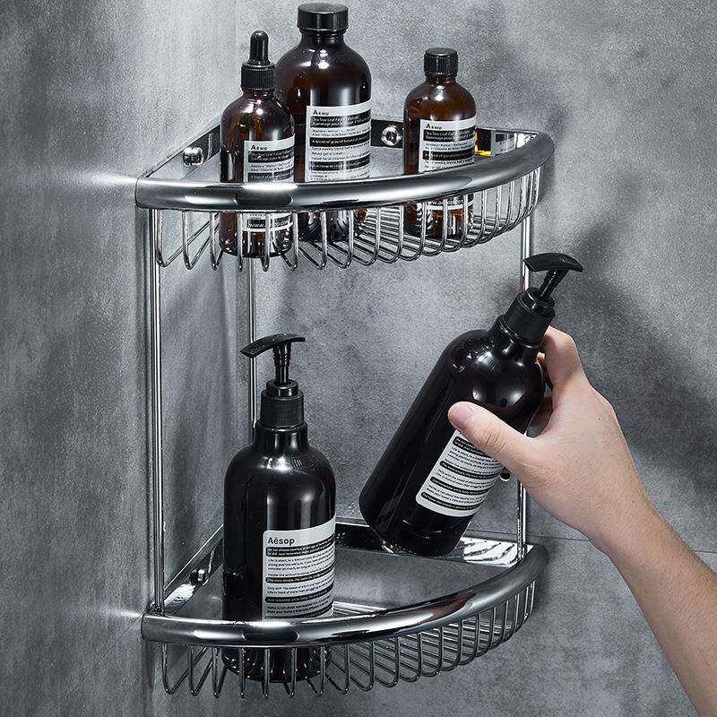 浴室置物架厕所三角收纳架洗手间转角架免打孔壁挂式角蓝卫生间