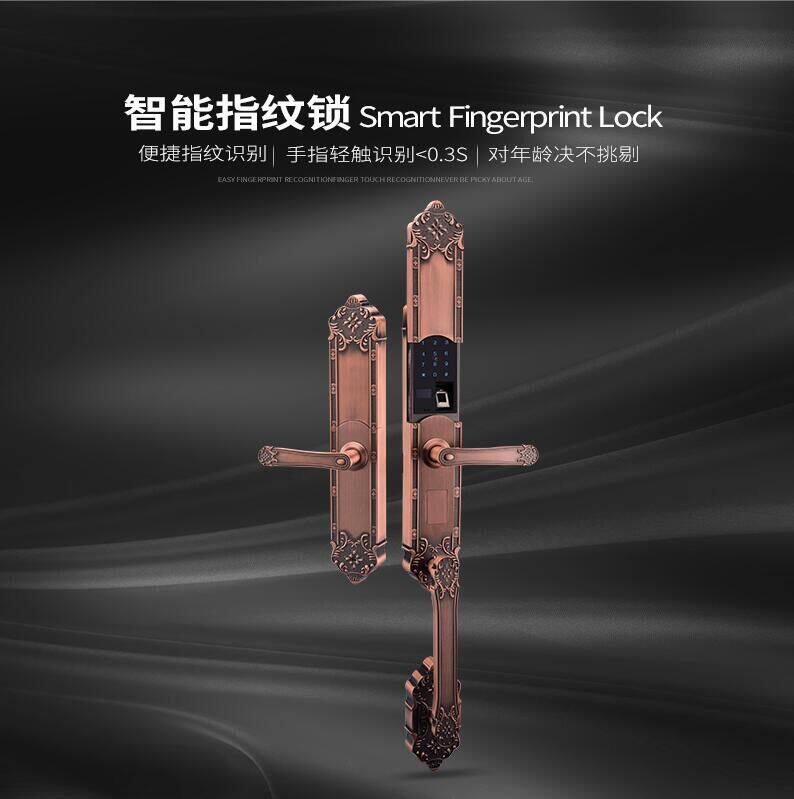 欧式指纹锁欧款指纹锁锌合金指纹锁指纹锁智能锁防盗门指纹锁