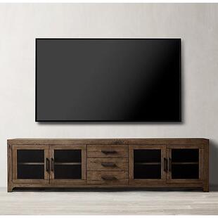 RH美式实木复古电视柜三抽客厅收纳碗柜储物别墅样板房全实木家具