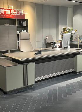 公司老板办公桌现代2.4m经理桌迪欧双柜总裁桌大班台老板桌椅组合
