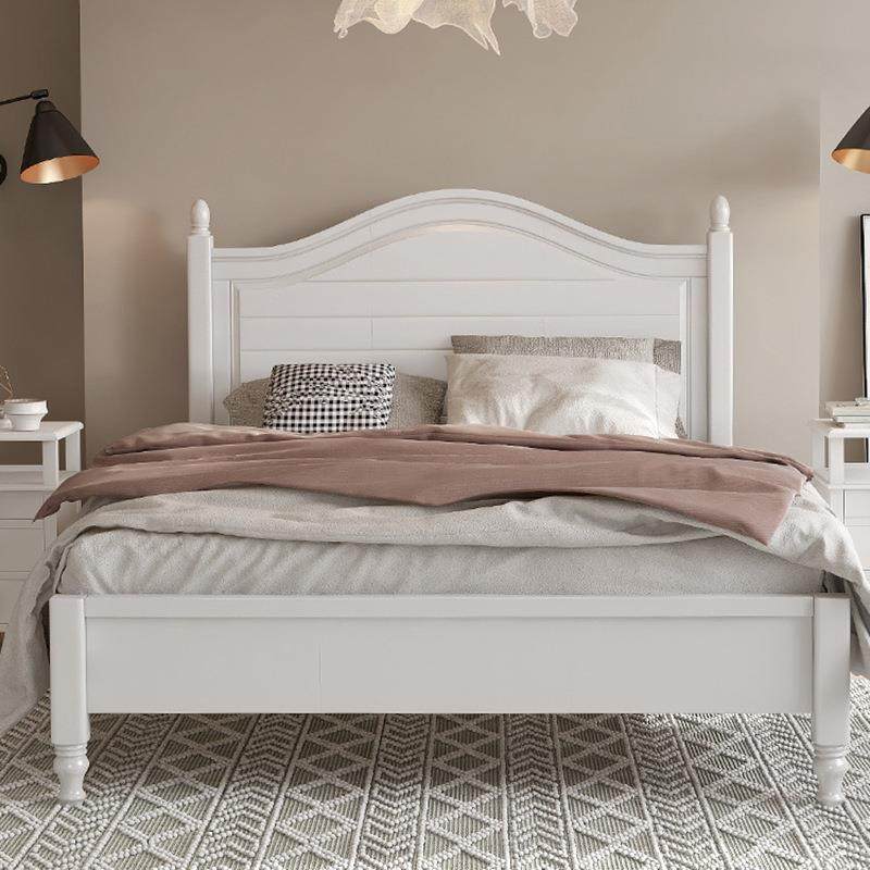 美式轻奢实木床1.8米现代简约双人床1.5次卧白色公主床经济型婚床