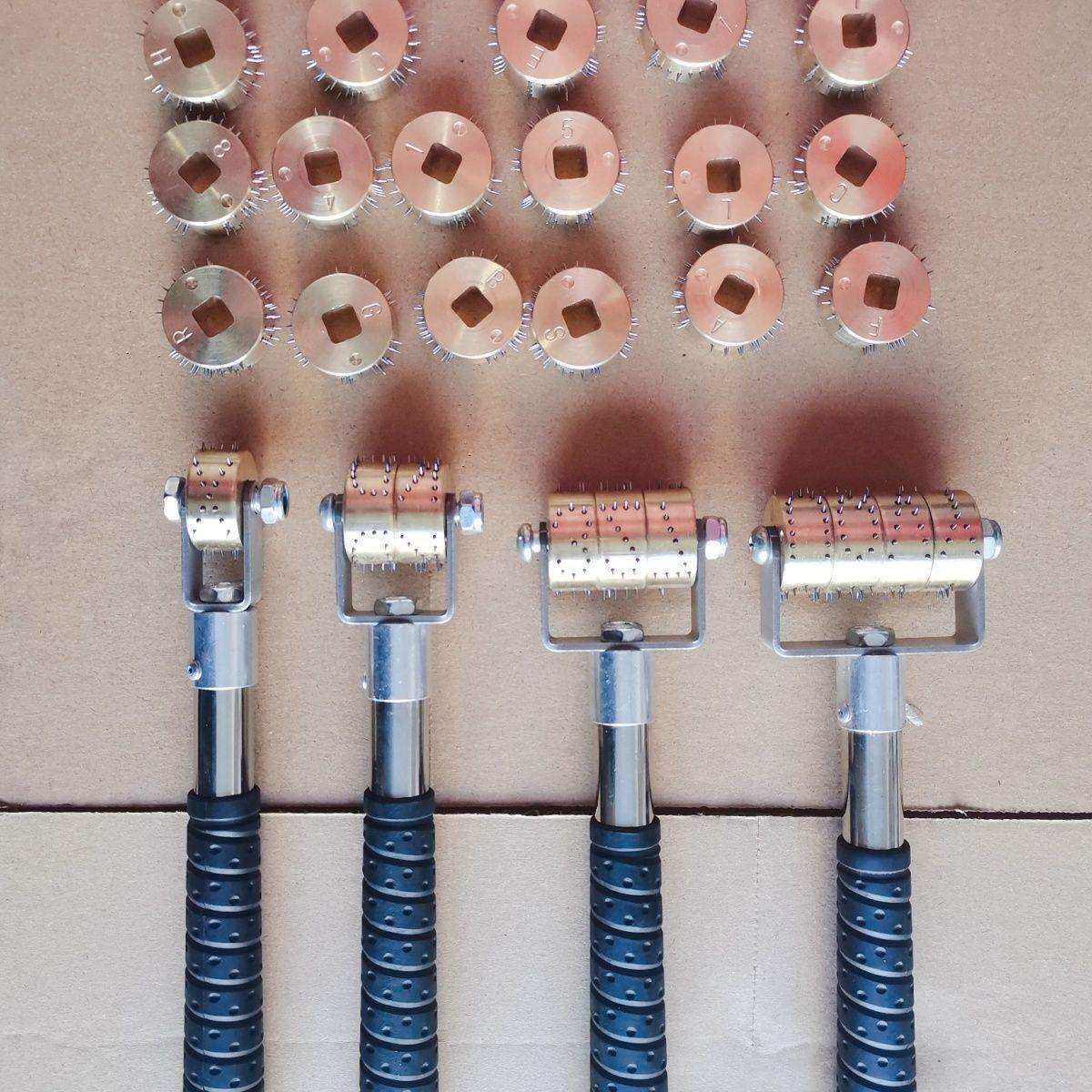 制作各类针刺印章啤酒牛奶纸箱数字字母防串货全铜钢针滚码器