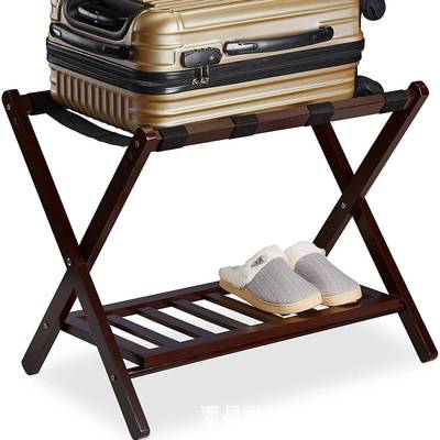 木质酒店行李架家用客房房卧室衣服收纳可折叠落地置物架