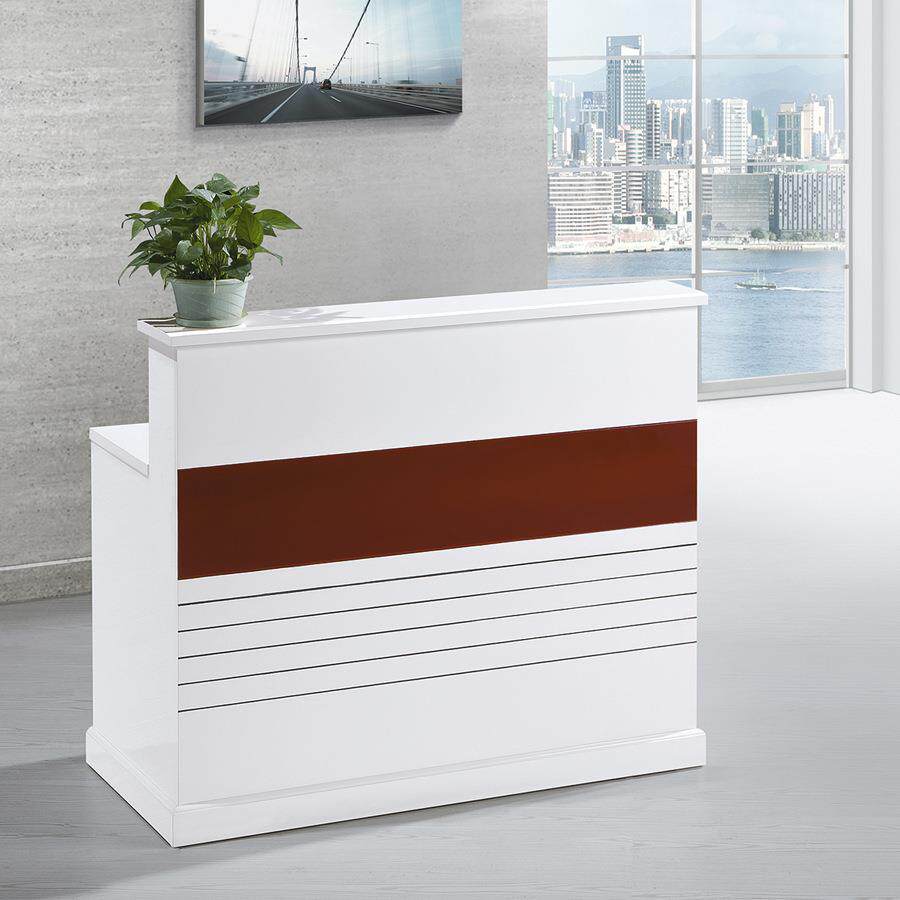 白色烤漆公司办公前台桌接待收银台服务台咨询台前台810-814