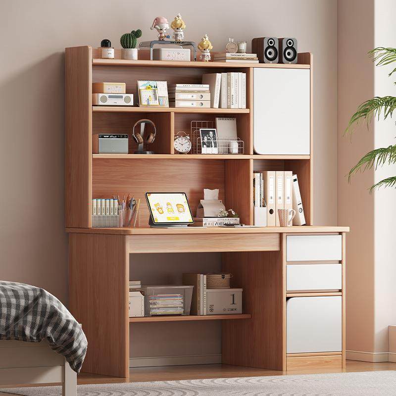 实木书桌学生家用卧室学习写字桌书桌书架一体带书柜抽屉电脑桌子,纺织面料/辅料/配套,纺织机械配件,淘宝优惠券,粉丝福利购,淘宝优惠卷