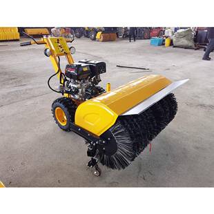 手推式小型扫雪机汽油动力前六后二扫雪机毛刷式冬季扫雪机