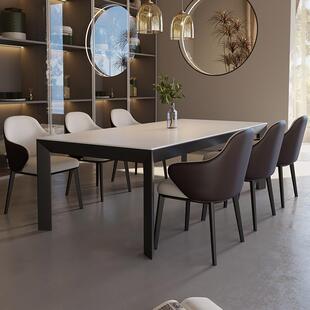 9W德利丰岩板餐桌大尺寸长方形别墅大户型家用写字台书桌拉米娜定