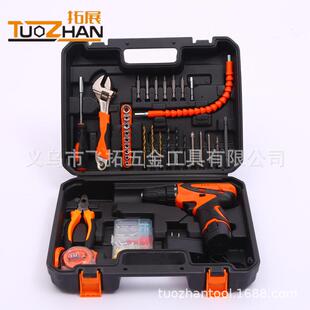 家用五金工具套装多功能手提便携锂电钻拓展工具锂电钻88件套