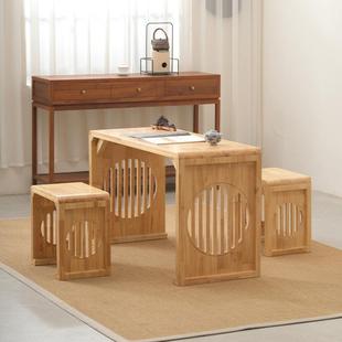 国学桌实木书法书画桌新中式仿古围棋茶艺桌学校学生成人培训课桌