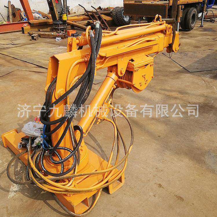 九麟小型1吨随车吊2吨车载智能折叠臂吊机液压动力操作杆控制