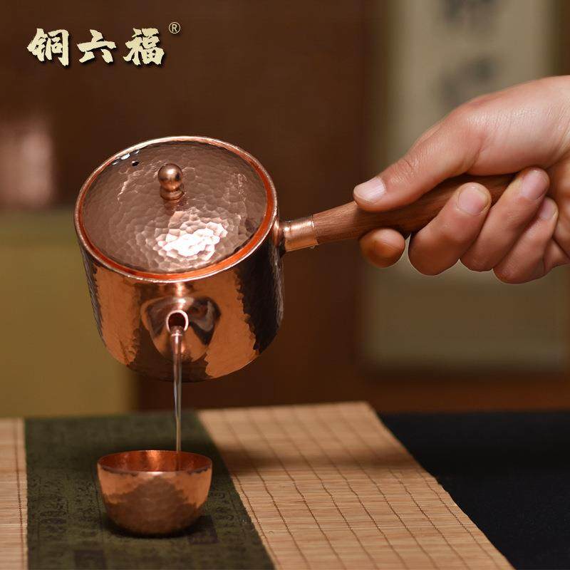 手工铜壶烧水壶煮茶铜壶仿古小铜壶老铜壶温酒器紫铜水壶